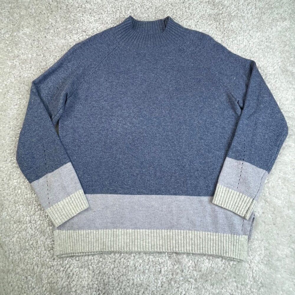 Fat Face Blue Cotton Mock Neck Sweater Womens US 6